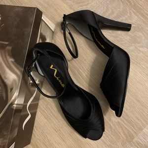 Nina Satin Charla Ankle Strap Heels